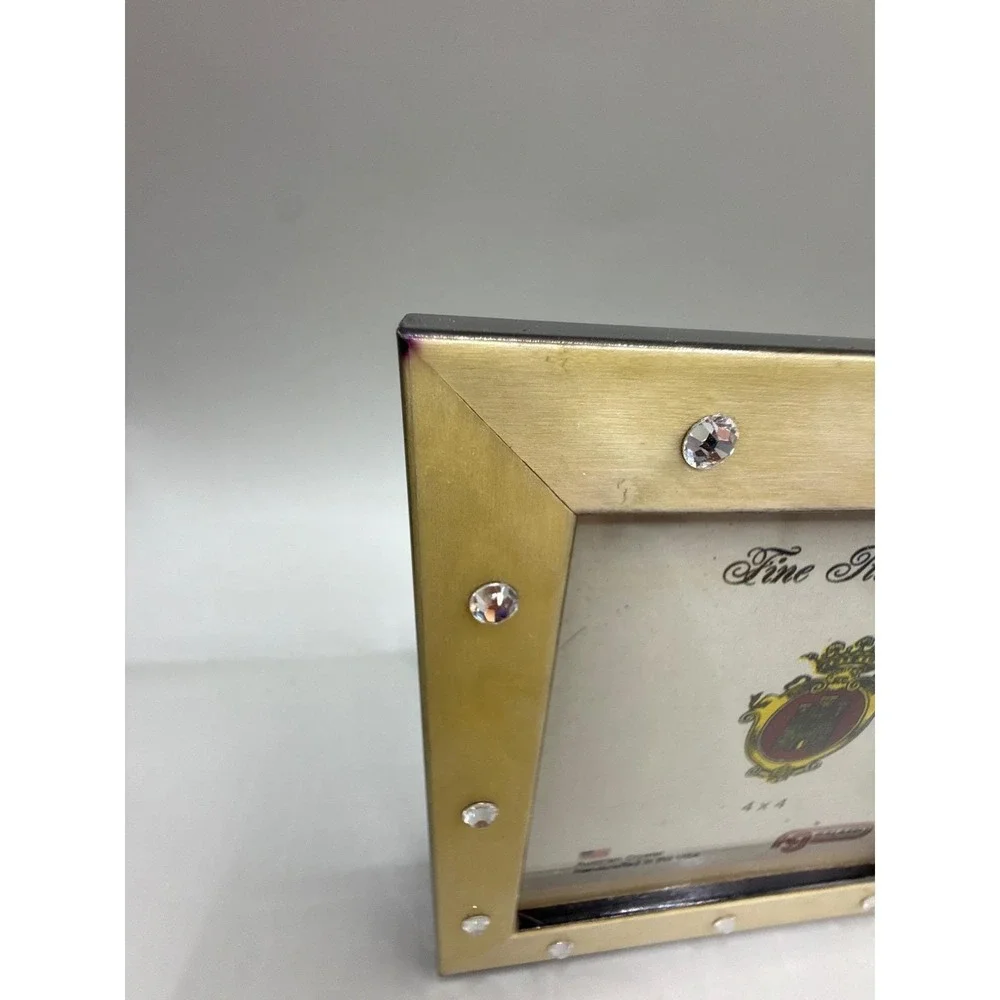 Galassi Fine Italian Wood Picture‎ Frame 4x4 Austrian Crystal Gold Handcrafted